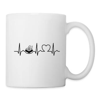 ECG Curve - Heart Curve - Pulse - Food - Sushi - Mug - white - Right