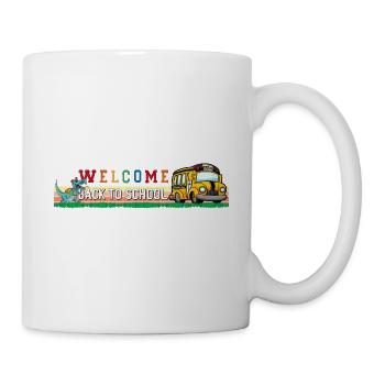 Welcome Back To School Funny Dino Outfit School - Mug - white - Right