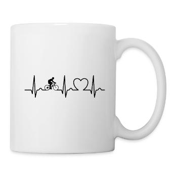 ECG curve - heart curve - pulse - cycling - Mug - white - Right