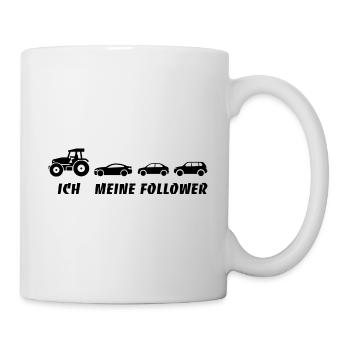 Ich und meine Follower - Traktor - Stau - Tasse - Weiß - Rechts