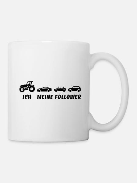 Ich und meine Follower - Traktor - Stau - Tasse - Weiß