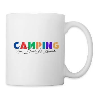 Camping bunt sun beach limo 3 schwarz - Tasse - Weiß - Rechts