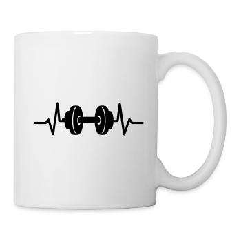 Battement de cœur de forme physique - Mug blanc - blanc - Droite