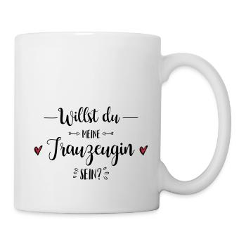 Trauzeugin Frage Hochzeit Geschenk - Tasse - Weiß - Rechts
