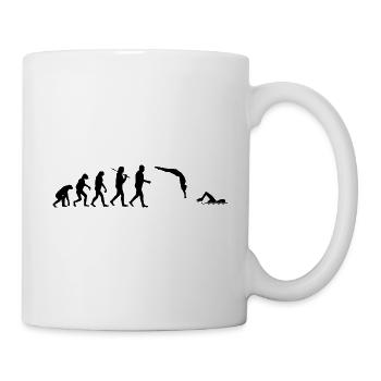 Schwimmer Shirt · Darwins Evolution · Geschenk - Tasse - Weiß - Rechts
