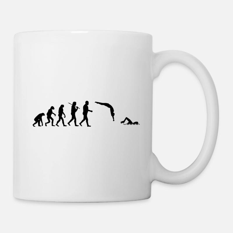 Schwimmer Shirt · Darwins Evolution · Geschenk - Tasse - Weiß