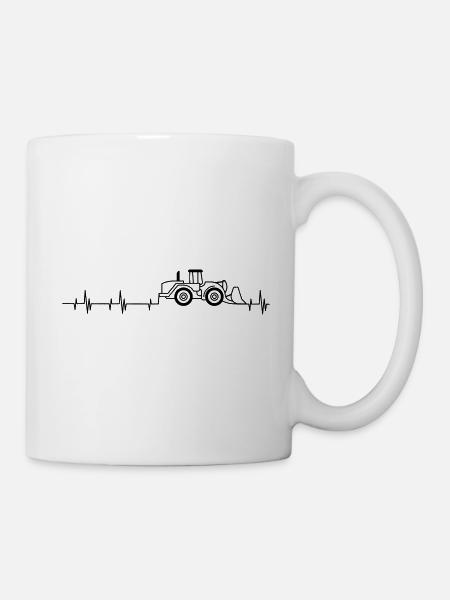 Wheel loader combined with heartbeat. - Mug - white