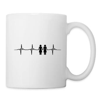 Women love heartbeat homosexual marriage homosexuality - Mug - white - Right