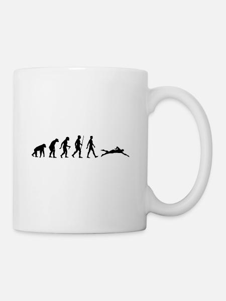 Schwimmen Schwimmer Swim Swimming Evolution - Tasse - Weiß