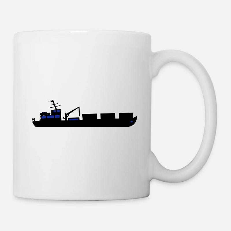 Boot Frachtschiff Schiff zweifarbig - Tasse - Weiß