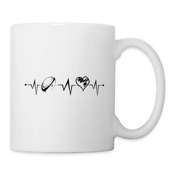Rugby Rythme de coeur rugby joueur de cœur - Mug blanc - blanc - Droite