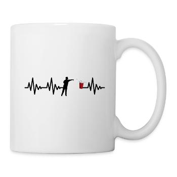 Saufen Biertrinker Geschenke Trinkspiel Bierpong - Tasse - Weiß - Rechts