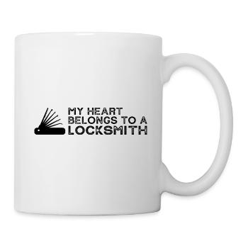 My heart belongs to a locksmith design - Mug - white - Right