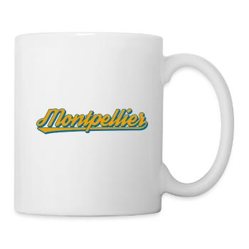Lettrage vintage Montpellier - Mug blanc - blanc - Droite