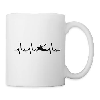 Kajak Kanu Herzschlag Kajakfahren Paddelboot - Tasse - Weiß - Rechts