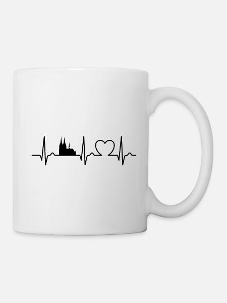 Herzkurve Köln - Reise - Kölner Dom - Tasse - Weiß