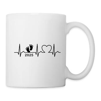 EKG Kurve - Herzkurve - Baby 2025 - Schwanger - Tasse - Weiß - Rechts