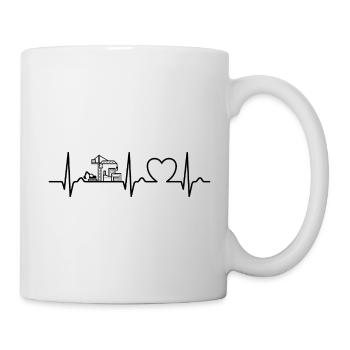 Construction Site - Heart Curve, ECG, Pulse - Construction Management - Mug - white - Right