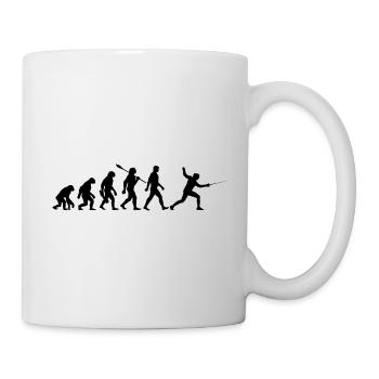 Evolution - Fechten - Fechter - Kampfsport - Tasse - Weiß - Rechts