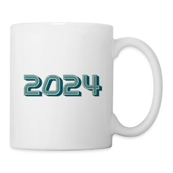 2024. FROHES NEUES JAHR. SILVESTER. NEUJAHR - Tasse - Weiß - Rechts