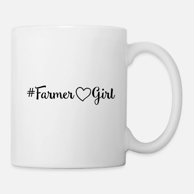 landwirtin herz mädchen spruch bäuerin - Tasse - Weiß