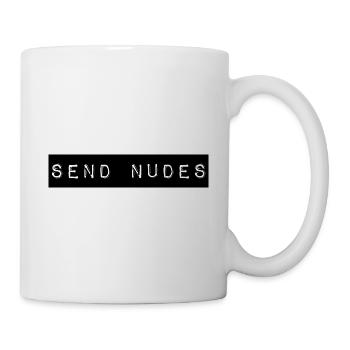 Aesthetic Meme Send Nudes Minimalistic - Tasse - Weiß - Rechts