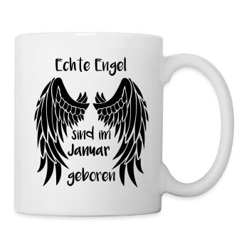 Engel Januar Geburtstag Geschenk Monat Flügel - Tasse - Weiß - Rechts