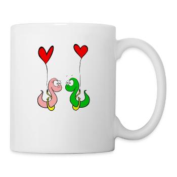 asticots amoureux - Mug blanc - blanc - Droite