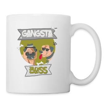 Gangsta Boss: Chiens de mafia sympas: Pug Gangster - Mug blanc - blanc - Droite