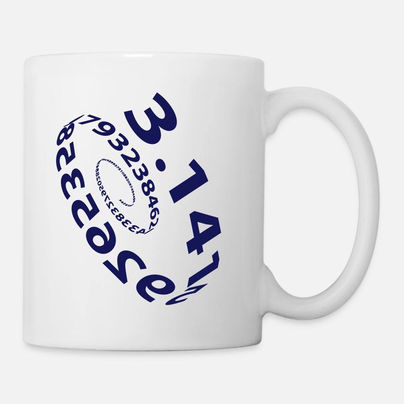 Pi 3,14 Nombre circulaire en spirale - Mug blanc - blanc