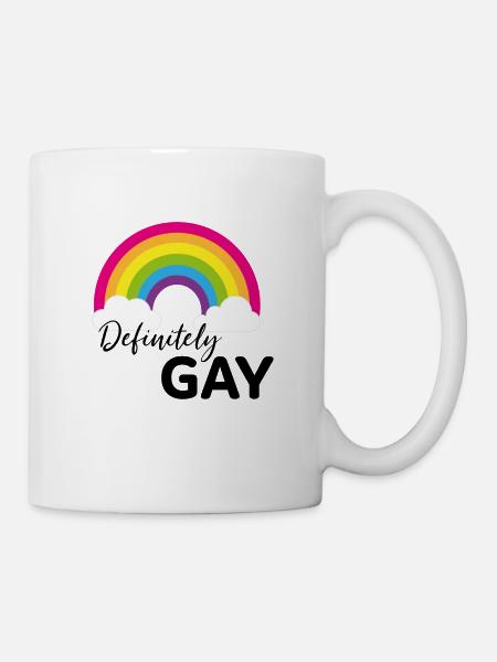 Definitiv Gay Rainbow Pride - Tasse - Weiß