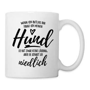 Mein Hund schaut so niedlich - Tasse - Weiß - Rechts