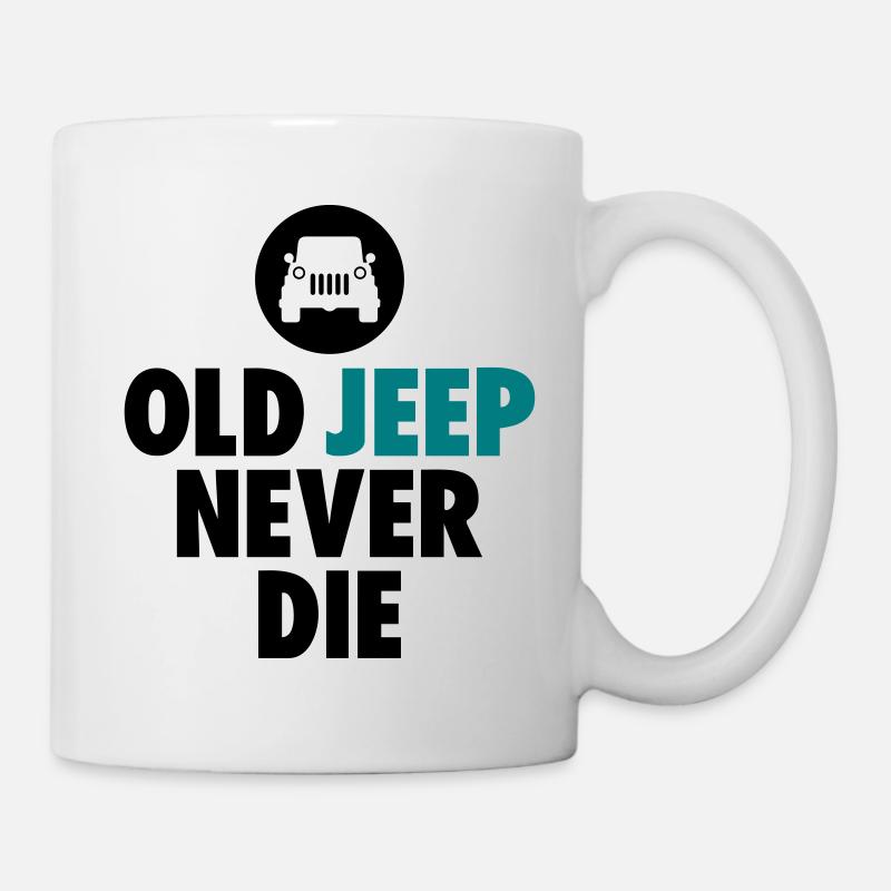 vieille jeep ne meurt jamais - Mug blanc - blanc