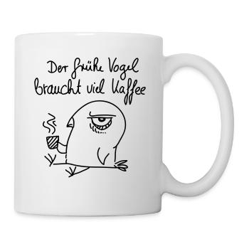 The early bird needs a lot of coffee - line - Mug - white - Right