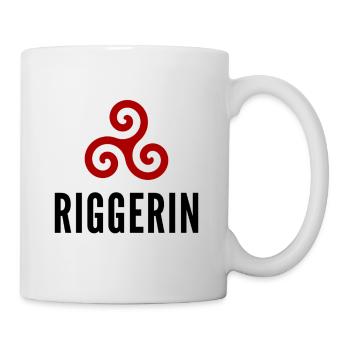„Riggerin“ – Schriftzug auf Tassen und Untersetzer - Tasse - Weiß - Rechts