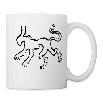 Raubkatze Wappen - Tasse - Weiß - Rechts