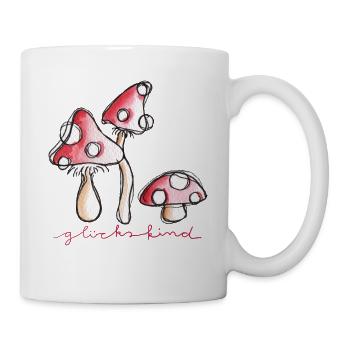 glückskind Pilze Geburtstag - Tasse - Weiß - Rechts