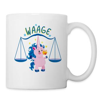 Einhorn Sternzeichen Waage - Tasse - Weiß - Rechts
