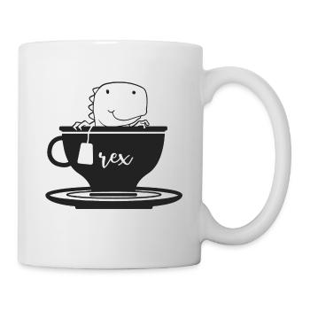 Dino Dinosaur Sweet Cute Tea T-Rex Rex Mug - Mug - white - Right