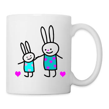 Hasenkinder (b) - Tasse - Weiß - Rechts