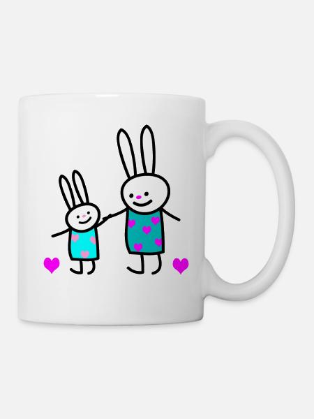 Hasenkinder (b) - Tasse - Weiß