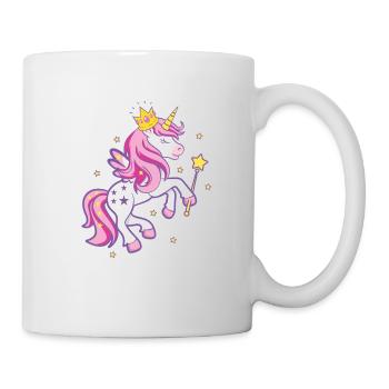 Licorne princesse licorne couronne baguette étoile rose - Mug blanc - blanc - Droite