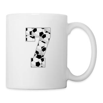 Birthday children soccer seven 7 year seventh - Mug - white - Right