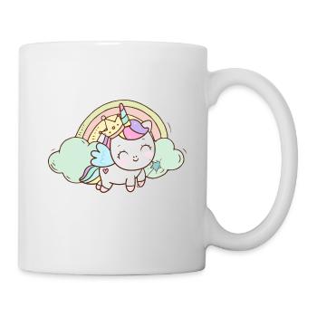 Einhorn Prinzessin Krone Sterne Stab Schuhe Pink - Tasse - Weiß - Rechts