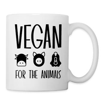 VEGAN FOR THE ANIMALS - Tasse - Weiß - Rechts