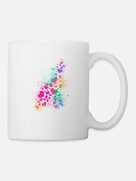Dogs love dog lovers cool heart dog best F - Mug - white
