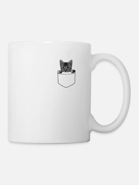 Katze in der Tasche - Tasse - Weiß
