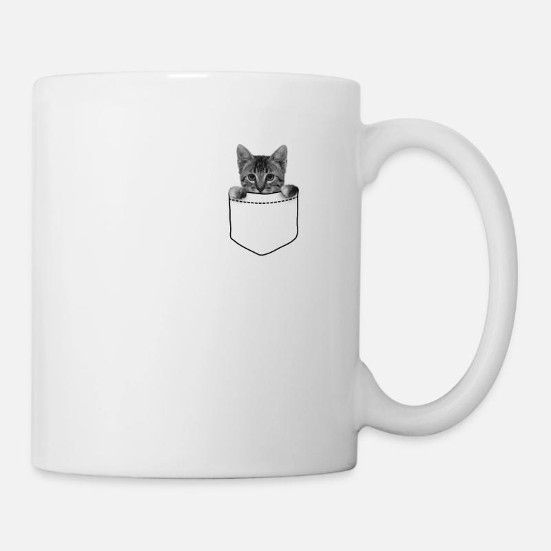 Katze in der Tasche - Tasse - Weiß