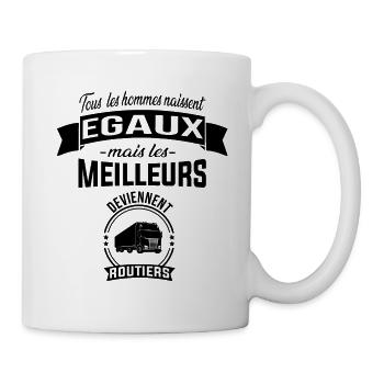 les meilleurs deviennent routiers,poids lourds - Mug blanc - blanc - Droite
