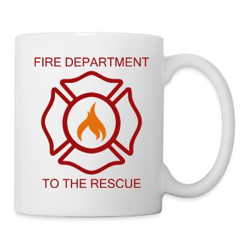 fire department to the rescure - Feuewehr rettet - Tasse - Weiß - Rechts